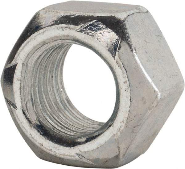 Value Collection - M16x2.00 Metric Coarse Grade 8 Hex Lock Nut with Distorted Thread - 14mm High, Zinc-Plated Finish - Eagle Tool & Supply