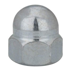 Value Collection - M12x1.75 19mm Width Across Flats, Zinc Plated, Steel Acorn Nut - 22mm Overall Height, Grade 2, DIN 1587 - Eagle Tool & Supply