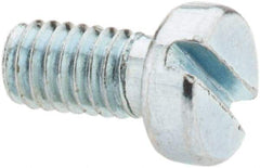 Value Collection - M4x0.70, 8mm Length Under Head Slotted Drive Machine Screw - Cheese Head, Grade 4.8 Steel, Zinc-Plated Finish, Without Washer - Eagle Tool & Supply