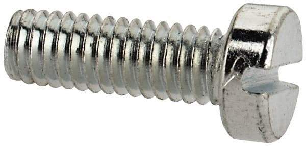 Value Collection - M4x0.70, 12mm Length Under Head Slotted Drive Machine Screw - Cheese Head, Grade 4.8 Steel, Zinc-Plated Finish, Without Washer - Eagle Tool & Supply