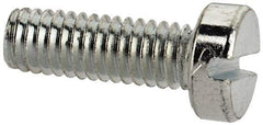 Value Collection - M4x0.70, 12mm Length Under Head Slotted Drive Machine Screw - Cheese Head, Grade 4.8 Steel, Zinc-Plated Finish, Without Washer - Eagle Tool & Supply