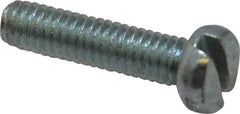 Value Collection - M4x0.70, 16mm Length Under Head Slotted Drive Machine Screw - Cheese Head, Grade 4.8 Steel, Zinc-Plated Finish, Without Washer - Eagle Tool & Supply