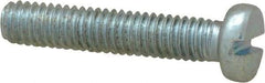 Value Collection - M4x0.70, 20mm Length Under Head Slotted Drive Machine Screw - Cheese Head, Grade 4.8 Steel, Zinc-Plated Finish, Without Washer - Eagle Tool & Supply