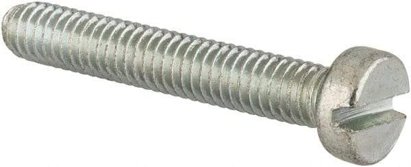 Value Collection - M4x0.70, 25mm Length Under Head Slotted Drive Machine Screw - Cheese Head, Grade 4.8 Steel, Zinc-Plated Finish, Without Washer - Eagle Tool & Supply