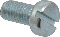 Value Collection - M5x0.80, 10mm Length Under Head Slotted Drive Machine Screw - Cheese Head, Grade 4.8 Steel, Zinc-Plated Finish, Without Washer - Eagle Tool & Supply