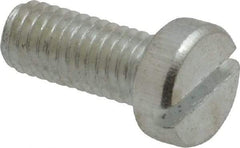 Value Collection - M5x0.80, 12mm Length Under Head Slotted Drive Machine Screw - Cheese Head, Grade 4.8 Steel, Zinc-Plated Finish, Without Washer - Eagle Tool & Supply