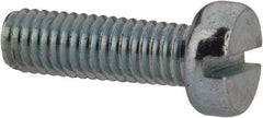 Value Collection - M5x0.80, 16mm Length Under Head Slotted Drive Machine Screw - Cheese Head, Grade 4.8 Steel, Zinc-Plated Finish, Without Washer - Eagle Tool & Supply