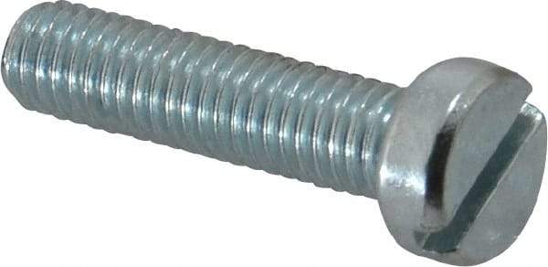 Value Collection - M5x0.80, 20mm Length Under Head Slotted Drive Machine Screw - Cheese Head, Grade 4.8 Steel, Zinc-Plated Finish, Without Washer - Eagle Tool & Supply