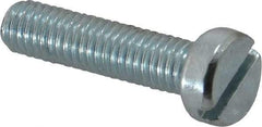 Value Collection - M5x0.80, 20mm Length Under Head Slotted Drive Machine Screw - Cheese Head, Grade 4.8 Steel, Zinc-Plated Finish, Without Washer - Eagle Tool & Supply