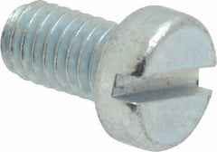 Value Collection - M6x1.00, 10mm Length Under Head Slotted Drive Machine Screw - Cheese Head, Grade 4.8 Steel, Zinc-Plated Finish, Without Washer - Eagle Tool & Supply
