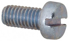 Value Collection - M6x1.00, 12mm Length Under Head Slotted Drive Machine Screw - Cheese Head, Grade 4.8 Steel, Zinc-Plated Finish, Without Washer - Eagle Tool & Supply