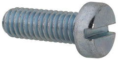 Value Collection - M6x1.00, 16mm Length Under Head Slotted Drive Machine Screw - Cheese Head, Grade 4.8 Steel, Zinc-Plated Finish, Without Washer - Eagle Tool & Supply