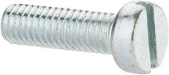 Value Collection - M6x1.00, 20mm Length Under Head Slotted Drive Machine Screw - Cheese Head, Grade 4.8 Steel, Zinc-Plated Finish, Without Washer - Eagle Tool & Supply