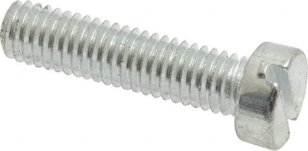 Value Collection - M6x1.00, 25mm Length Under Head Slotted Drive Machine Screw - Cheese Head, Grade 4.8 Steel, Zinc-Plated Finish, Without Washer - Eagle Tool & Supply