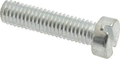 Value Collection - M6x1.00, 25mm Length Under Head Slotted Drive Machine Screw - Cheese Head, Grade 4.8 Steel, Zinc-Plated Finish, Without Washer - Eagle Tool & Supply