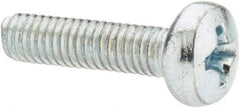 Value Collection - M4x0.70, 16mm Length Under Head Phillips Drive Machine Screw - Pan Head, Grade 4.8 Steel, Zinc-Plated Finish, Without Washer - Eagle Tool & Supply
