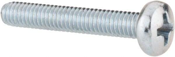 Value Collection - M4x0.70, 25mm Length Under Head Phillips Drive Machine Screw - Pan Head, Grade 4.8 Steel, Zinc-Plated Finish, Without Washer - Eagle Tool & Supply