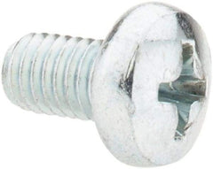 Value Collection - M5x0.80, 8mm Length Under Head Phillips Drive Machine Screw - Pan Head, Grade 4.8 Steel, Zinc-Plated Finish, Without Washer - Eagle Tool & Supply