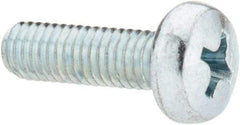 Value Collection - M5x0.80, 16mm Length Under Head Phillips Drive Machine Screw - Pan Head, Grade 4.8 Steel, Zinc-Plated Finish, Without Washer - Eagle Tool & Supply