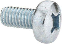 Value Collection - M6x1.00, 12mm Length Under Head Phillips Drive Machine Screw - Pan Head, Grade 4.8 Steel, Zinc-Plated Finish, Without Washer - Eagle Tool & Supply