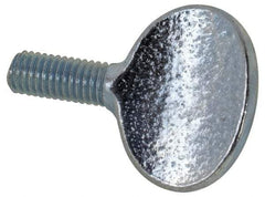 Value Collection - M5x10.00 Oval Shoulderless Grade 2 Steel Thumb Screw - 12mm OAL, 5mm Head Diam x 16mm Head Height, Zinc-Plated Finish - Eagle Tool & Supply