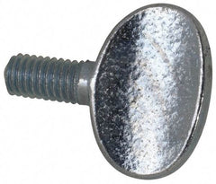 Value Collection - M6x1.00 Oval Shoulderless Grade 2 Steel Thumb Screw - 12mm OAL, 6mm Head Diam x 16.5mm Head Height, Zinc-Plated Finish - Eagle Tool & Supply