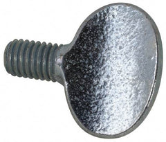 Value Collection - M8x1.25 Oval Shoulderless Grade 2 Steel Thumb Screw - 12mm OAL, 8mm Head Diam x 19.5mm Head Height, Zinc-Plated Finish - Eagle Tool & Supply