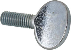 Value Collection - M8x1.25 Oval Shoulderless Grade 2 Steel Thumb Screw - 20mm OAL, 8mm Head Diam x 19.5mm Head Height, Zinc-Plated Finish - Eagle Tool & Supply