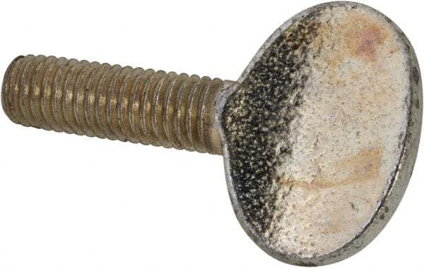 Value Collection - M8x1.25 Oval Shoulderless Grade 2 Steel Thumb Screw - 25mm OAL, 8mm Head Diam x 19.5mm Head Height, Zinc-Plated Finish - Eagle Tool & Supply