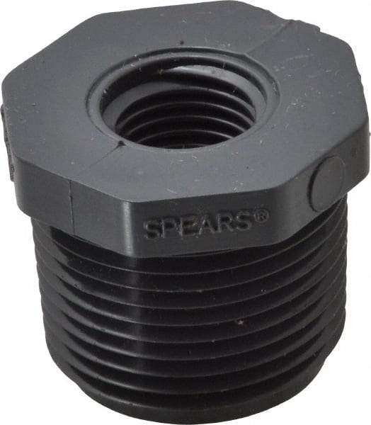 Value Collection - 3/4 x 1/4" PVC Plastic Pipe Reducer Bushing - Schedule 80, MIPT x FIPT End Connections - Eagle Tool & Supply