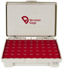 Vermont Gage - 55 Piece, 0.2-1.28 mm Diameter Plug and Pin Gage Set - Plus 0.01 mm Tolerance, Class ZZ - Eagle Tool & Supply