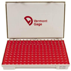 Vermont Gage - 185 Piece, 1.3-4.98 mm Diameter Plug and Pin Gage Set - Plus 0.01 mm Tolerance, Class ZZ - Eagle Tool & Supply