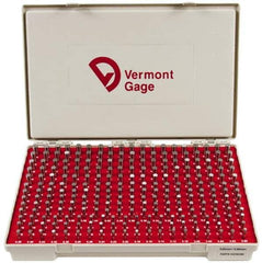 Vermont Gage - 250 Piece, 5-9.98 mm Diameter Plug and Pin Gage Set - Plus 0.01 mm Tolerance, Class ZZ - Eagle Tool & Supply