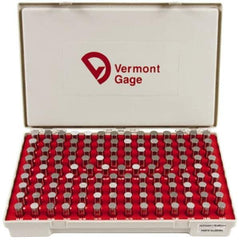 Vermont Gage - 125 Piece, 14.01-16.49 mm Diameter Plug and Pin Gage Set - Plus 0.01 mm Tolerance, Class ZZ - Eagle Tool & Supply