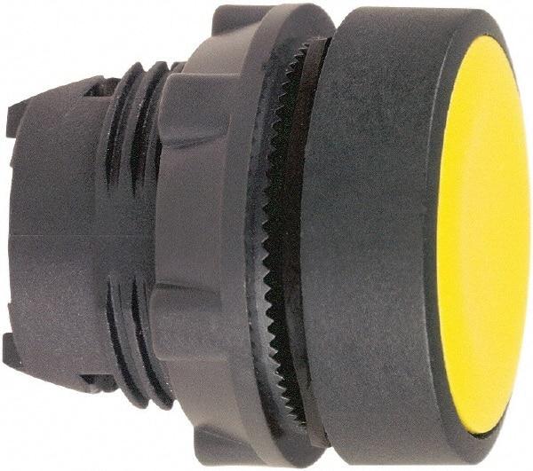 Schneider Electric - 22mm Mount Hole, Flush, Pushbutton Switch Only - Round, Yellow Pushbutton, Nonilluminated, Momentary (MO) - Eagle Tool & Supply
