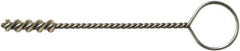 Weiler - 6.6mm Diam Helical Nylon Tube Brush - Single Spiral, 0.012" Filament Diam, 1" Brush Length, 5" OAL, 0.115" Diam Galvanized Steel Shank - Eagle Tool & Supply