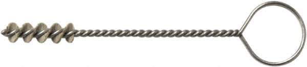 Weiler - 8.3mm Diam Helical Nylon Tube Brush - Single Spiral, 0.012" Filament Diam, 1" Brush Length, 5" OAL, 0.115" Diam Galvanized Steel Shank - Eagle Tool & Supply