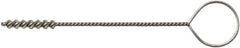 Weiler - 4.8mm Diam Helical Nylon Tube Brush - Single Spiral, 0.012" Filament Diam, 1" Brush Length, 5" OAL, 0.087" Diam Galvanized Steel Shank - Eagle Tool & Supply