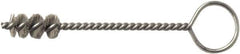 Weiler - 13.1mm Diam Helical Nylon Tube Brush - Single Spiral, 0.012" Filament Diam, 1" Brush Length, 5" OAL, 0.194" Diam Galvanized Steel Shank - Eagle Tool & Supply