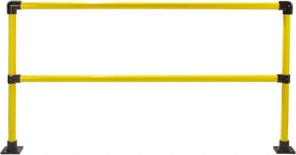 Hollaender - 8' Long x 42" High, Steel & Aluminum Straight Railing - 1.9" Pipe, Includes 2 Sub Assembled Posts, 2 Horizontal Rails, Bag with 2 Flanges, Instructions, Assembly Tool - Eagle Tool & Supply