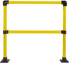 Hollaender - 4' Long x 42" High, Steel Straight Railing - 1.9" Pipe, Includes 2 Sub Assembled Posts, 2 Horizontal Rails, Bag with 2 Flanges, Instructions, Assembly Tool - Eagle Tool & Supply