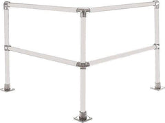 Hollaender - 4' Long x 42" High, Aluminum Corner Section - 1.9" Pipe, Includes 3 Sub Assembled Posts, 4 Horizontal Rails, Bag with 3 Flanges, Instructions, Assembly Tool - Eagle Tool & Supply