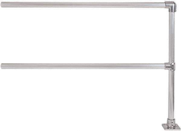 Hollaender - 6' Long x 6-1/2" High, Aluminum Extension Railing - 1.9" Pipe, Includes Sub Assembled Post, 2 Horizontal Rails, Bag with 1 Flange, Instructions, Assembly Tool - Eagle Tool & Supply