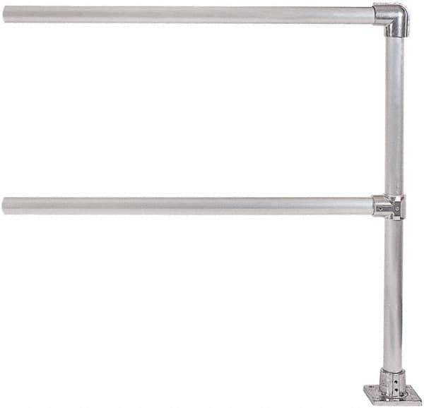 Hollaender - 4' Long x 6-1/2" High, Aluminum Extension Railing - 1.9" Pipe, Includes Sub Assembled Post, 2 Horizontal Rails, Bag with 1 Flange, Instructions, Assembly Tool - Eagle Tool & Supply
