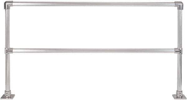 Hollaender - 8' Long x 42" High, Aluminum Straight Railing - 1.9" Pipe, Includes 2 Sub Assembled Posts, 2 Horizontal Rails, Bag with 2 Flanges, Instructions, Assembly Tool - Eagle Tool & Supply