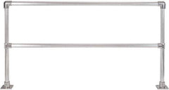 Hollaender - 8' Long x 42" High, Aluminum Straight Railing - 1.9" Pipe, Includes 2 Sub Assembled Posts, 2 Horizontal Rails, Bag with 2 Flanges, Instructions, Assembly Tool - Eagle Tool & Supply