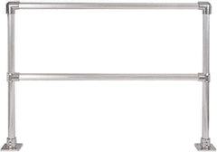 Hollaender - 6' Long x 6-1/2" High, Aluminum Straight Railing - 1.9" Pipe, Includes 2 Sub Assembled Posts, 2 Horizontal Rails, Bag with 2 Flanges, Instructions, Assembly Tool - Eagle Tool & Supply