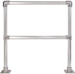 Hollaender - 4' Long x 42" High, Aluminum Straight Railing - 1.9" Pipe, Includes 2 Sub Assembled Posts, 2 Horizontal Rails, Bag with 2 Flanges, Instructions, Assembly Tool - Eagle Tool & Supply