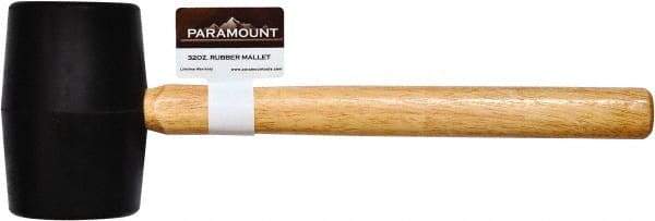 Paramount - 2 Lb Head Rubber Mallet - 15-13/32" OAL, Wood Handle - Eagle Tool & Supply