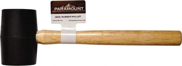 Paramount - 1 Lb Head Rubber Mallet - 12-15/16" OAL, Wood Handle - Eagle Tool & Supply